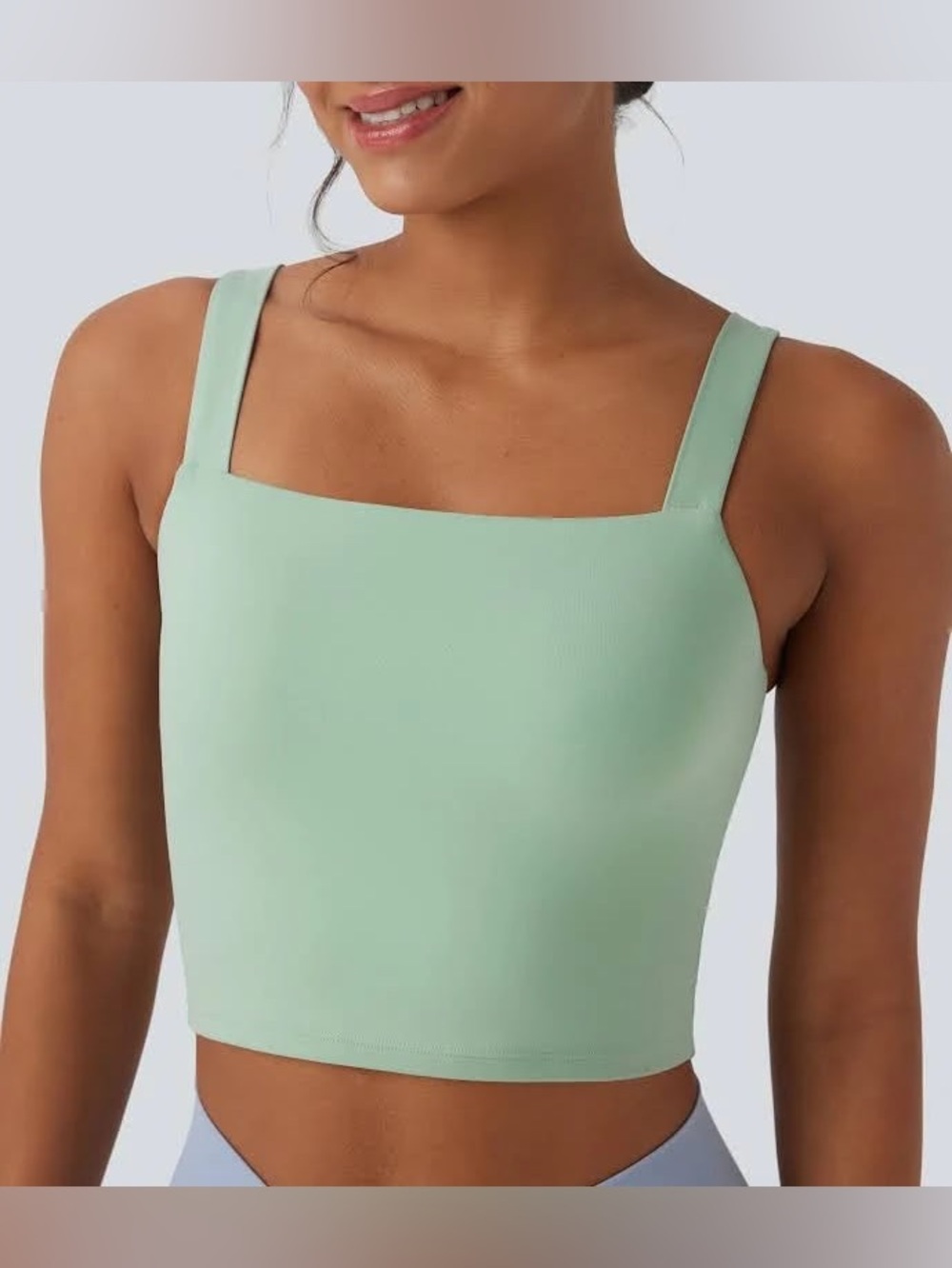 HALARA nwt Softly Zero Plush Square Neck Cropped Tank Top